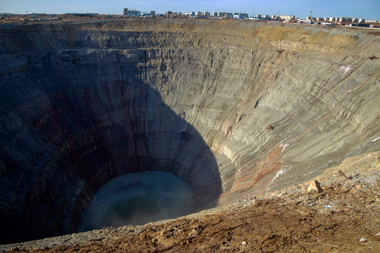 Career kimberlite diamond pipe Peace, Yakutia, Russia