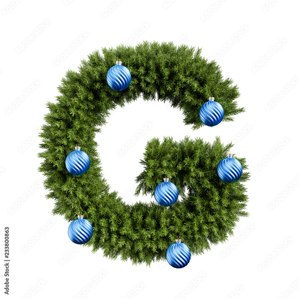 Wall mural christmas tree letter g