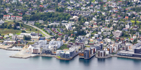 Fototapeta na wymiar Tromsø city is often called Northern Paris, Northern Norway