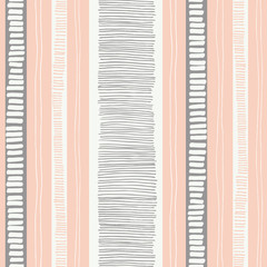 Hand-drawn whimsical textured organic lines and stripes vector seamless pattern. Fresh abstract geometric. Scribbles.