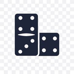 Domino transparent icon. Domino symbol design from Arcade collection. Simple element vector illustration. Can be used in web and mobile.