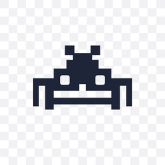 Space invaders transparent icon. Space invaders symbol design from Arcade collection. Simple element vector illustration. Can be used in web and mobile.