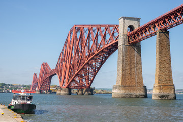 Forth Bridge over Firth of Forth near Queensferry in Scotland