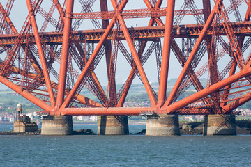 Construction detail Forth Bridge over Firth of Forth in Scotland