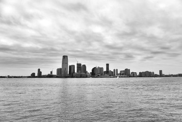  New Jersey City cityscape. Jersey City in New Jersey view on from Manhattan.