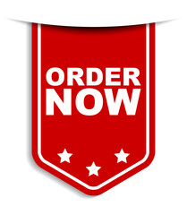 red vector banner order now