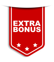 red vector banner extra bonus