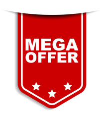 red vector banner mega offer