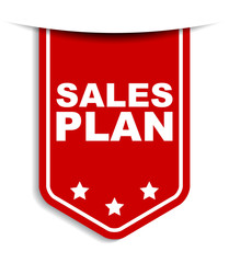 red vector banner sales plan