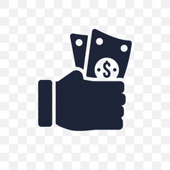 Salary transparent icon. Salary symbol design from Human resources collection. Simple element vector illustration. Can be used in web and mobile.