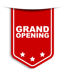 red vector banner grand opening