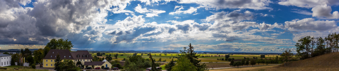 Fototapeta na wymiar Stitched High-resolution panorama near Wemding-Noerdlinger Ries-Bavaria-Germ