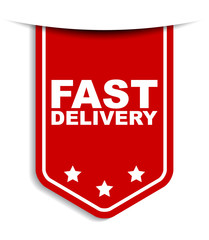 red vector banner fast delivery