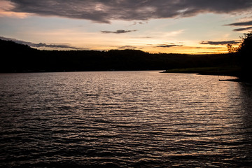 Fototapeta premium sunset on lake