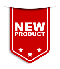 red vector banner new product
