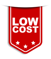 red vector banner low cost