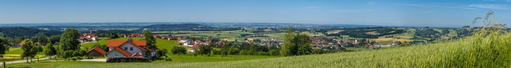 Fototapeta na wymiar Stitched High-resolution panorama near Windberg-Bavaria-Germany