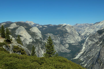 Fototapeta na wymiar Yosemite National Park Valley summer landscape from Glacier Point