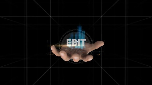 Hand Reveals Hologram Word-EBIT