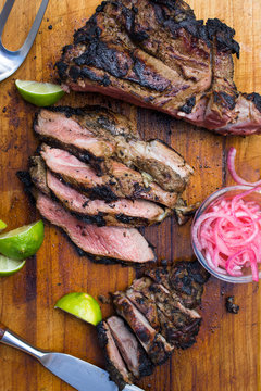 Close up of roasted lamb
