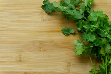 parsley on a wooden board