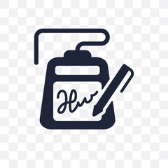 electronic signature transparent icon. electronic signature symbol design from Electronic devices collection. Simple element vector illustration. Can be used in web and mobile.