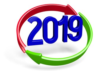 2019 New Year concept - arrows