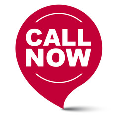 red vector banner call now