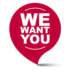 red vector banner we want you