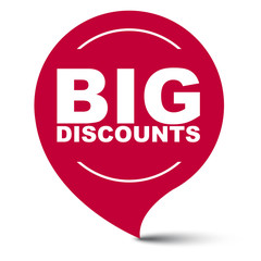 red vector banner big discounts