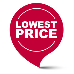 red vector banner lowest price