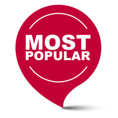 red vector banner most popular