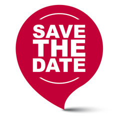red vector banner save the date