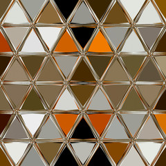 brown and orange mosaic of triangles elements