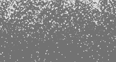 Confetti on isolated dark background. Luxury texture. Festive backdrop with glitters. Pattern for polygraphy, posters, banners and textiles. Doodle for business. Black and white illustration