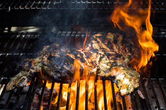 Close up of roasted lamb