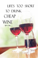 Two glasses of delicious red wine