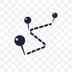 Navigation trajectory transparent icon. Navigation trajectory symbol design from Maps and locations collection. © CoolVectorStock