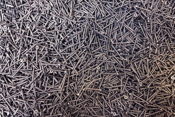 Flat Lay of a background of metal nails in a store on sale.