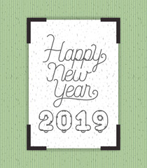 square frame with new year 2019 lettering