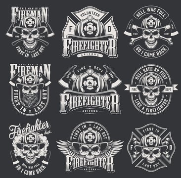 Vintage firefighter logos collection