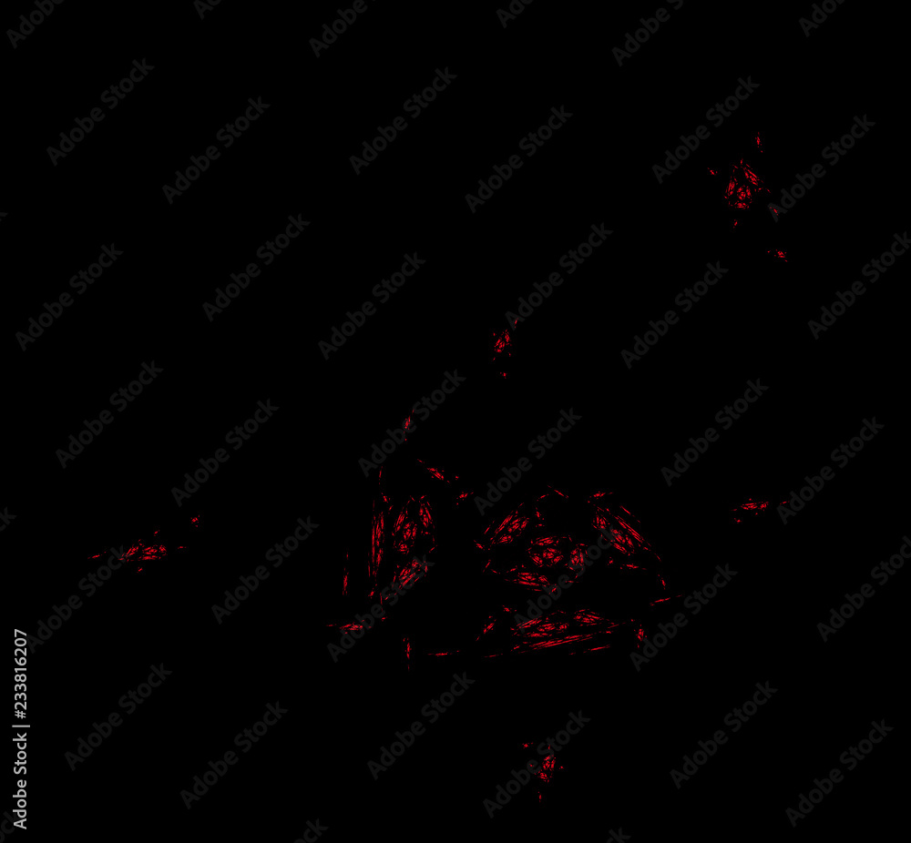 Poster red illustration pattern on black background. fantasy fractal texture. digital art. 3d rendering. co