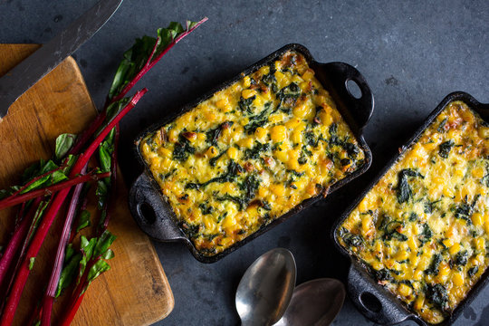 Overhead view of quiche