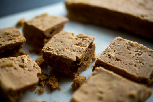 Close up of halva pieces