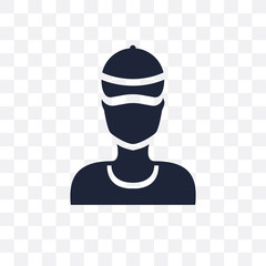 Man face with hat transparent icon. Man face with hat symbol design from People collection.