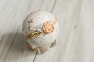 head ornament for children. newborn headband. decoration in the hair with a rose