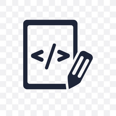 Script transparent icon. Script symbol design from Programming collection.