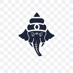Fototapeta premium Ganesha transparent icon. Ganesha symbol design from Religion collection.