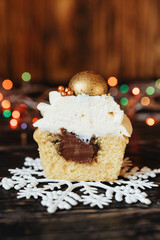 festive dessert cupcakes with new year decor
