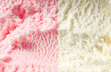Vanilla and strawberry ice cream background  